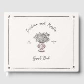 Whimsikale Blume, handgezeichnetes Gästebuch (Vorderseite)