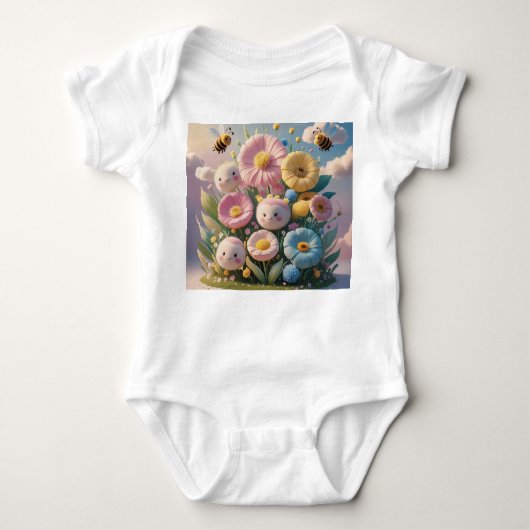Whimsikale Blume und Babykleidung Baby Strampler (Vorderseite)