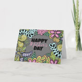 Whimsikale Blume Verlasse den Botanischen Mutterta Karte (Vorderseite)