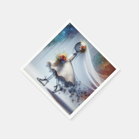 Whimsikale Braut in Sneakers Serviette (Ecke)