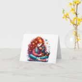 Whimsikale Dackel Karte (Gelbe Blume)