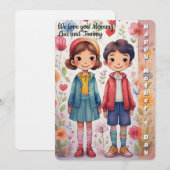 Whimsikale Darstellung des Muttertags von Kindern (Vorne/Hinten)