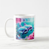 Whimsikale Delphine und Blumenwasser Kaffeetasse (Links)