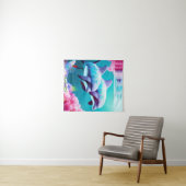 Whimsikale Delphine und Blumenwasser Wandteppich (Beispiel (Horizontal))