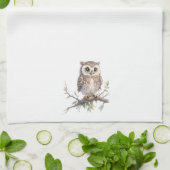 Whimsikale Eule in einem Baum geknallt Geschirrtuch (Gefaltet)