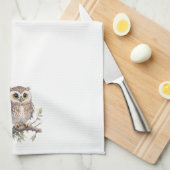 Whimsikale Eule in einem Baum geknallt Geschirrtuch (Viertel Falte)