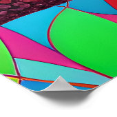 Whimsikale Eule mit bunten Federn Poster (Ecke)