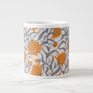 Whimsikale große Blume braun Vintag Jumbo-Tasse