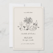 Whimsikale Hand Französisch Hochzeit speichern das Save The Date (Vorderseite)