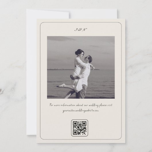 Whimsikale Hand Französisch Hochzeit speichern das Save The Date (Rückseite)