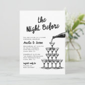 Whimsikale Hand gezeichnet die Nacht vor Einladung (Stehend Vorderseite)