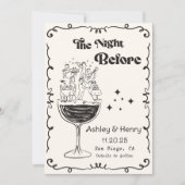 Whimsikale Hand gezeichnet quirky die Nacht vor Einladung (Vorderseite)