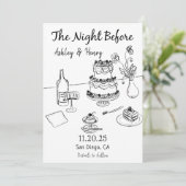 Whimsikale Hand gezeichnet quirky die Nacht vor Einladung (Stehend Vorderseite)