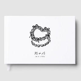 Whimsikale handGezeichnet Kuchenhochzeit Gästebuch