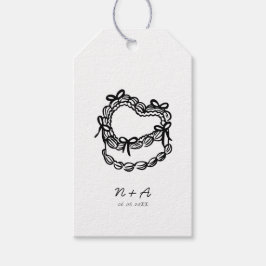 Whimsikale handGezeichnet Kuchenhochzeit Geschenkanhänger