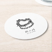 Whimsikale handGezeichnet Kuchenhochzeit Runder Pappuntersetzer (Angewinkelt)