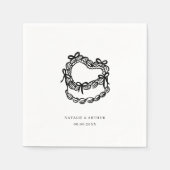 Whimsikale handGezeichnet Kuchenhochzeit Serviette (Vorderseite)