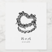 Whimsikale handGezeichnet Kuchenhochzeit Weinetikett (Einzelnes Label)