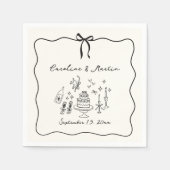 Whimsikale, handgezeichnete Servietten (Vorderseite)