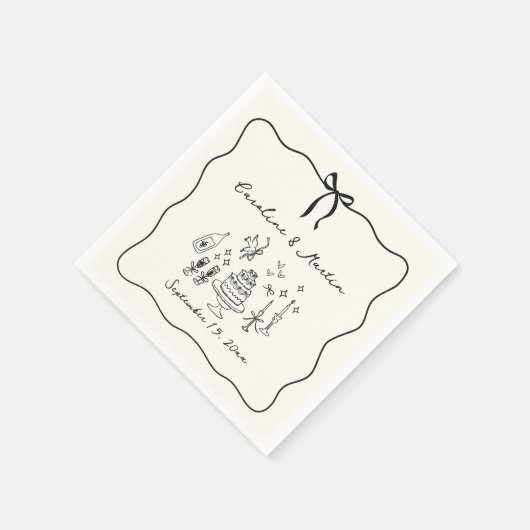 Whimsikale, handgezeichnete Servietten (Ecke)