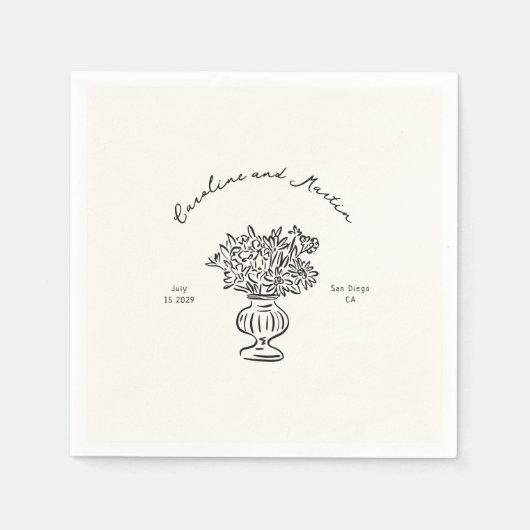 Whimsikale, handgezeichnete Servietten (Vorderseite)