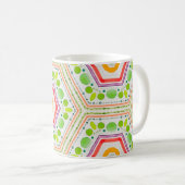 Whimsikale Hexagons, boho Kaffeetasse (VorderseiteRechts)