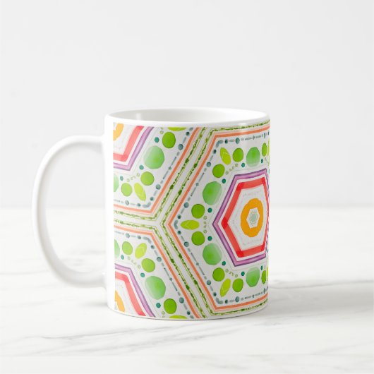 Whimsikale Hexagons, boho Kaffeetasse (Links)
