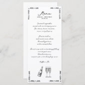 Whimsikale Hochzeit Menükarte (Vorne/Hinten)