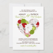 Whimsikale Hochzeit mit Rot und Gier Einladung (Vorderseite)