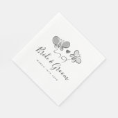 Whimsikale Hochzeitsnapkins mit zeichnend Schmette Serviette (Ecke)