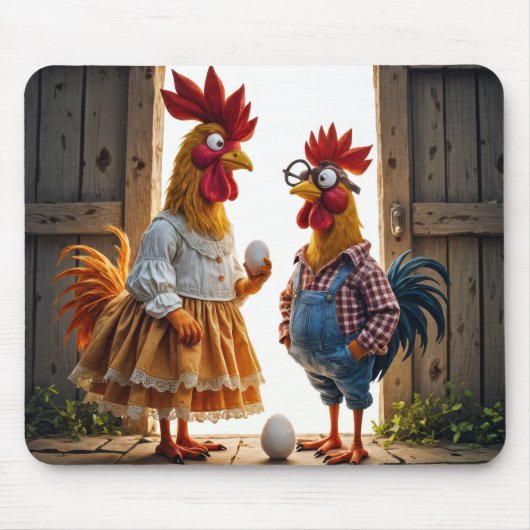 Whimsikale Hühner mit Eiern Mousepad (Vorne)