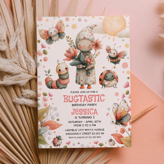 Whimsikale Insekten BUGTASTIK Natur Kinder Geburts Einladung