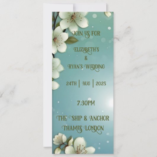 Whimsikale Kirschblüte mit Glitzern Einladung (Vorderseite)