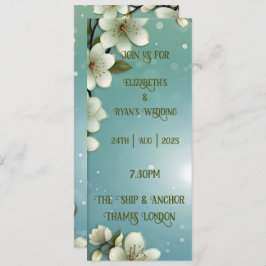 Whimsikale Kirschblüte mit Glitzern Einladung