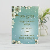 Whimsikale Kirschblüte mit Glitzern Einladung (Stehend Vorderseite)