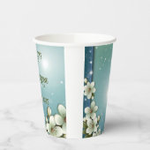 Whimsikale Kirschblüte mit Glitzern Pappbecher (Links)