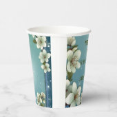 Whimsikale Kirschblüte mit Glitzern Pappbecher (Rechts)