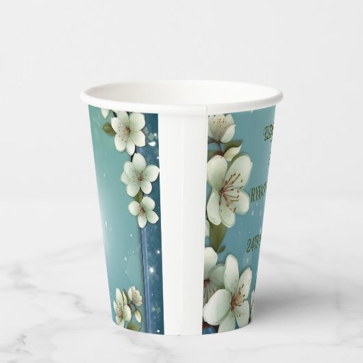 Whimsikale Kirschblüte mit Glitzern Pappbecher (Rechts)