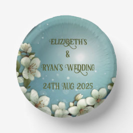 Whimsikale Kirschblüte mit Glitzern Pappteller