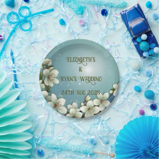 Whimsikale Kirschblüte mit Glitzern Pappteller (Party)