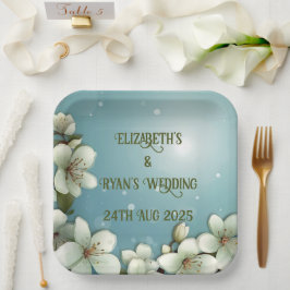 Whimsikale Kirschblüte mit Glitzern Pappteller