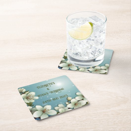 Whimsikale Kirschblüte mit Glitzern Rechteckiger Pappuntersetzer (Vor Ort)