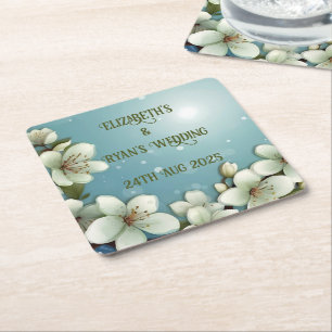 Whimsikale Kirschblüte mit Glitzern Rechteckiger Pappuntersetzer
