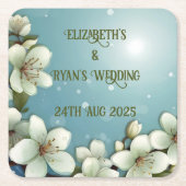 Whimsikale Kirschblüte mit Glitzern Rechteckiger Pappuntersetzer (Vorderseite)