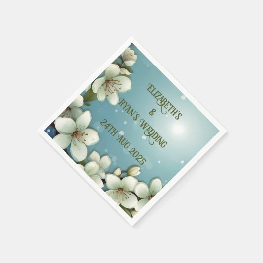 Whimsikale Kirschblüte mit Glitzern Serviette (Ecke)