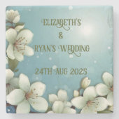 Whimsikale Kirschblüte mit Glitzern Steinuntersetzer (Vorderseite)