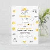 Whimsikale kleine Sonne auf dem Weg Babydusche Einladung (Stehend Vorderseite)