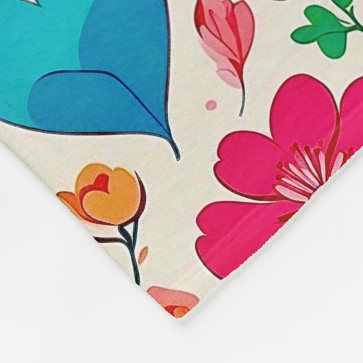 Whimsikale Kokettherzen und Blume Monogramm Fleecedecke (Ecke)
