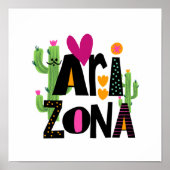 Whimsikale Liebe Arizona Handschrift zeichnen Poster (Vorne)