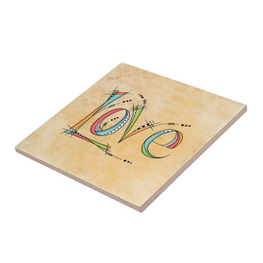 Whimsikale Liebe Handschrift Fliese (Seite)